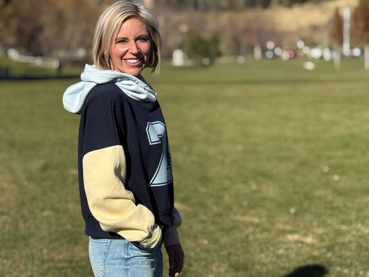 No. 25 Colorblock Cropped Hoodie