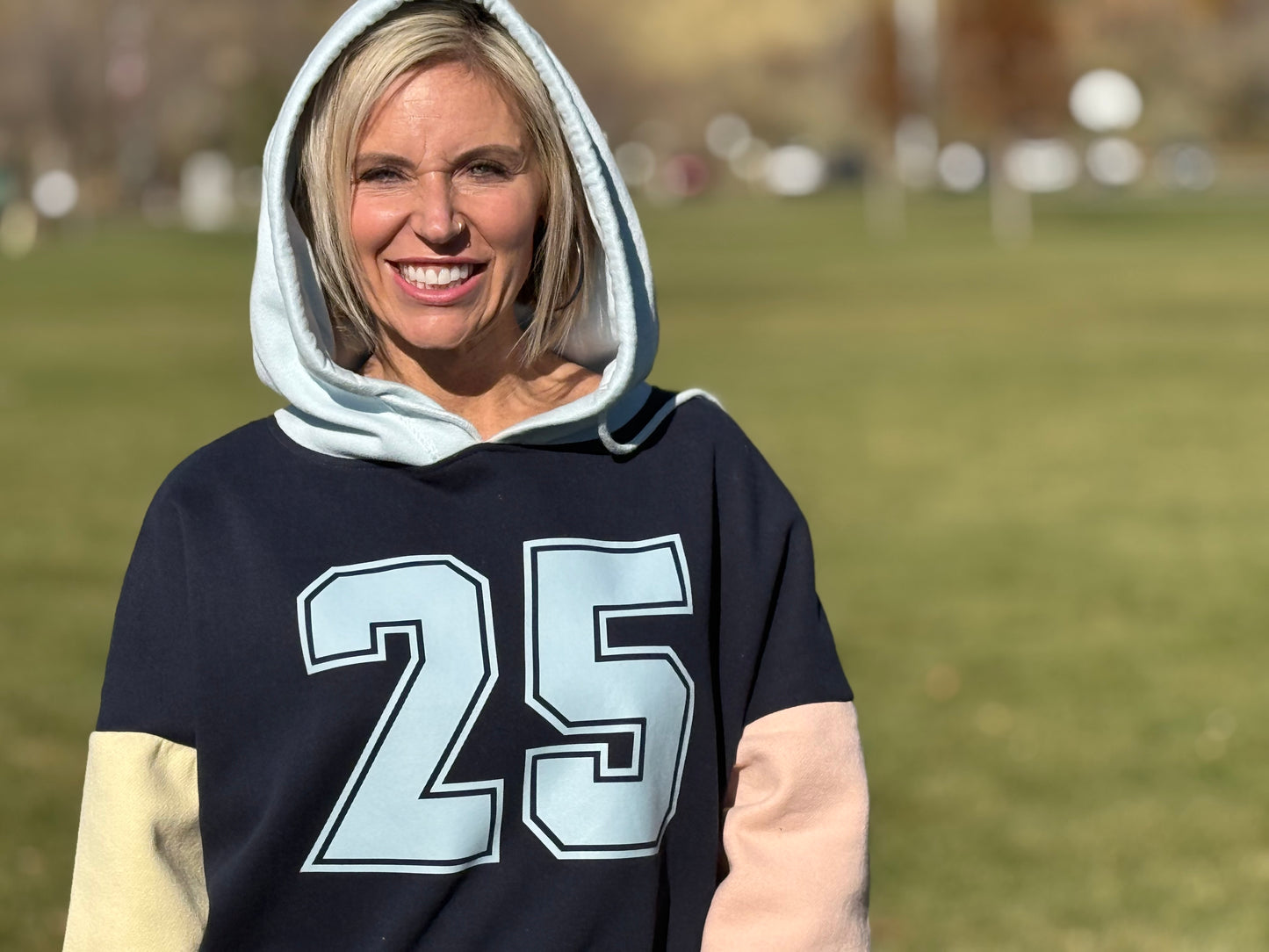 No. 25 Colorblock Cropped Hoodie