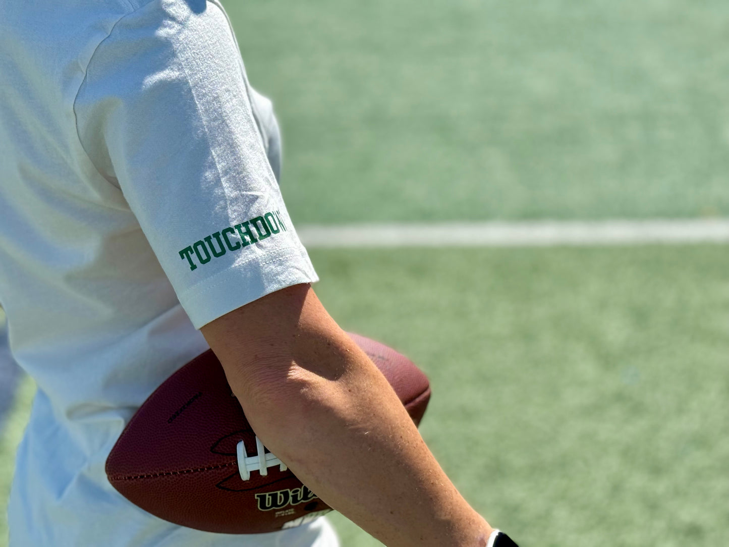 Vintage White V-Neck Football Tee