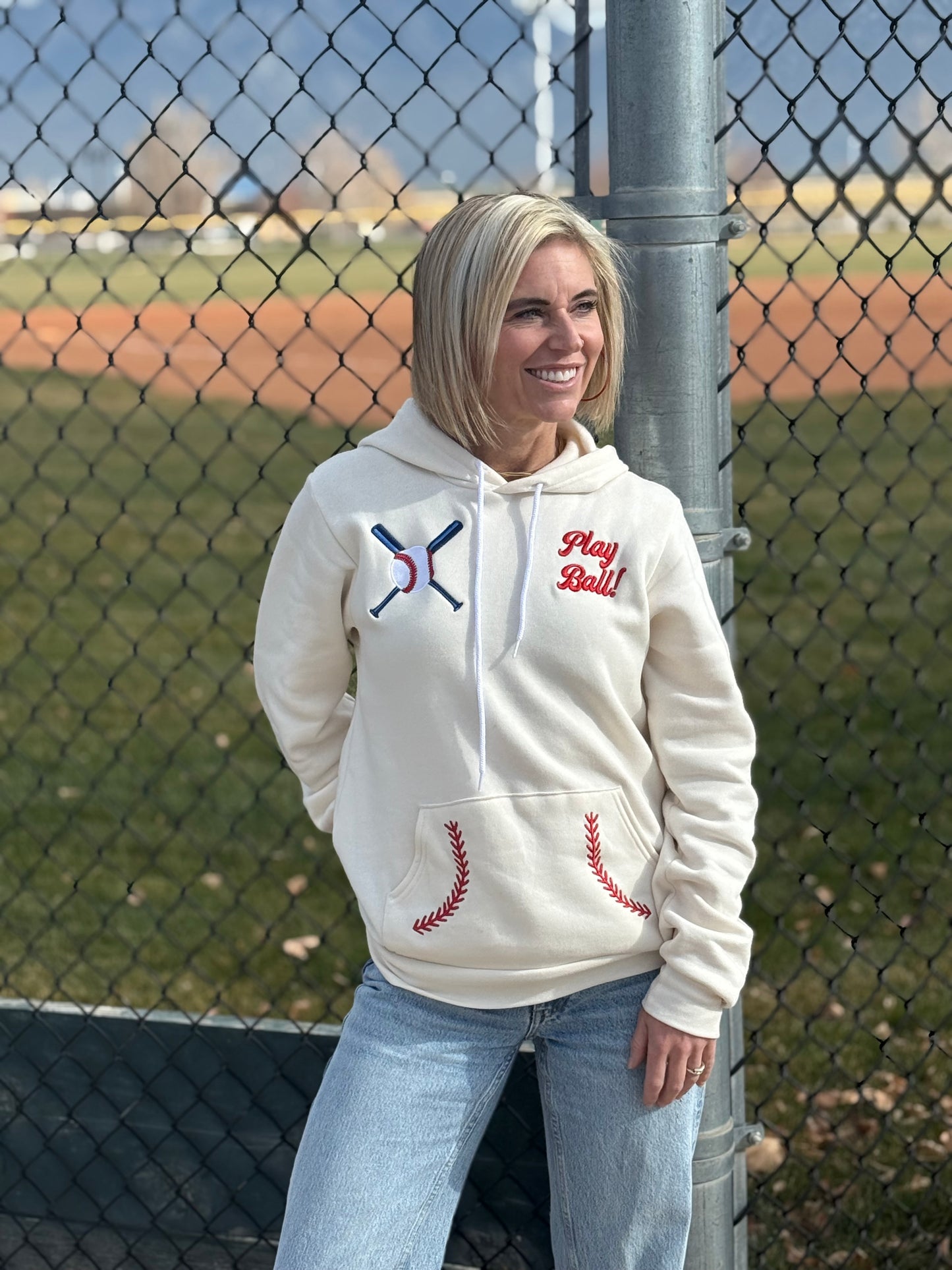 Play Ball Baseball Hoodie